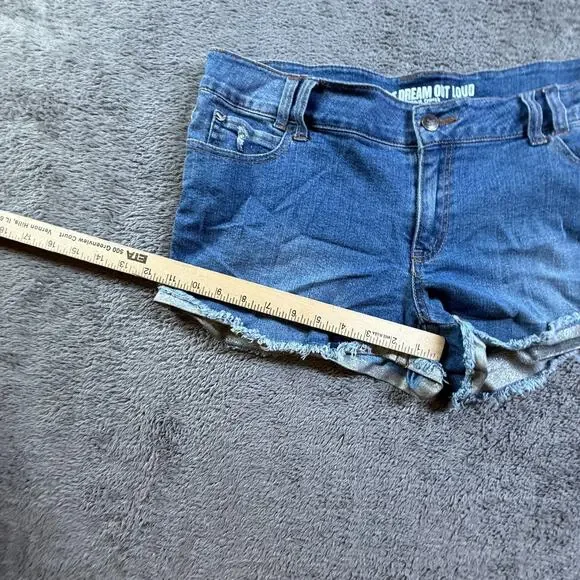 Selena Gomez Dream Out Loud Juniors 15 Short Shorts Raw Hem NEW Stretch Denim - Picture 5 of 7